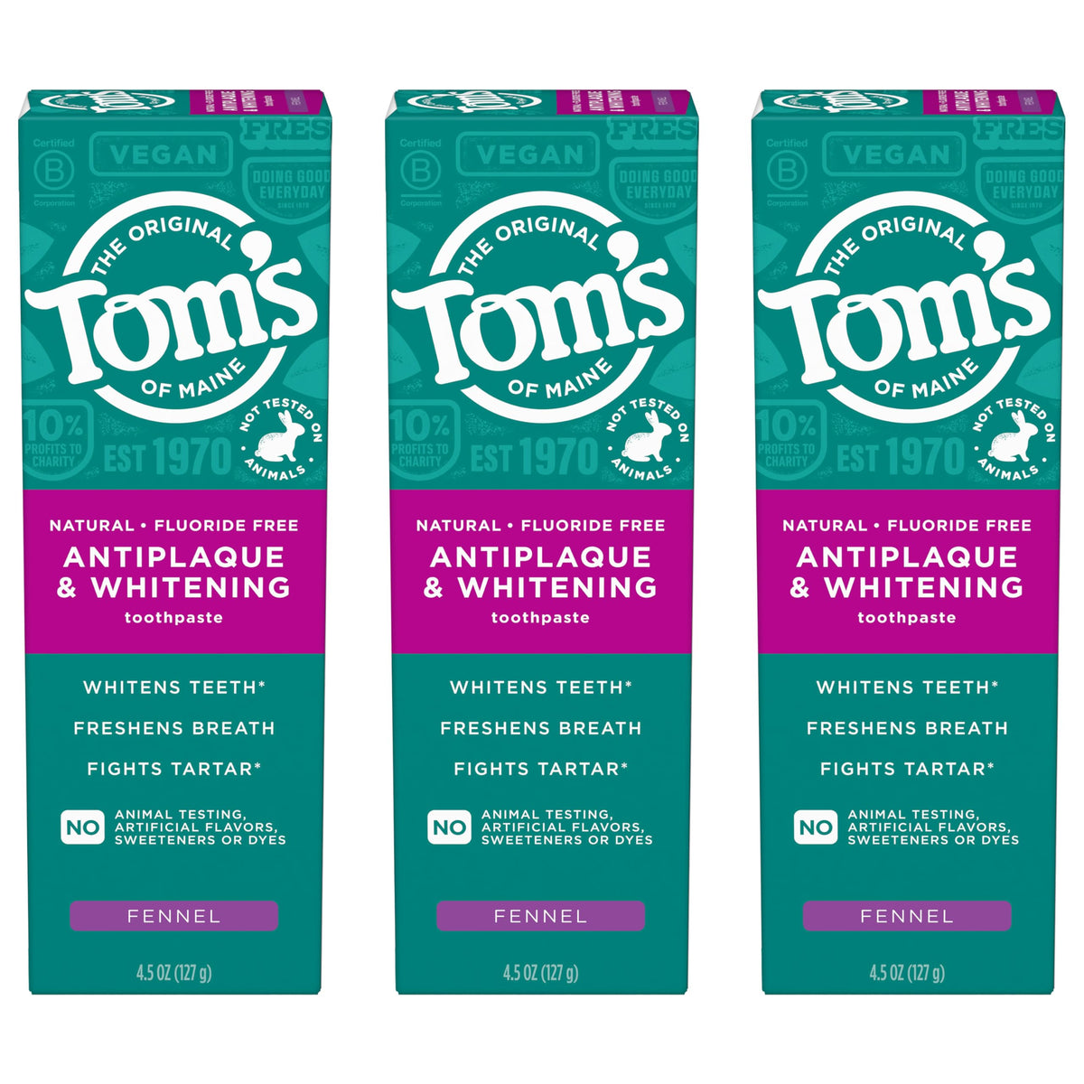 Tom’s of Maine antiplaque blanchissant, tubes – nettoyage doux des taches.