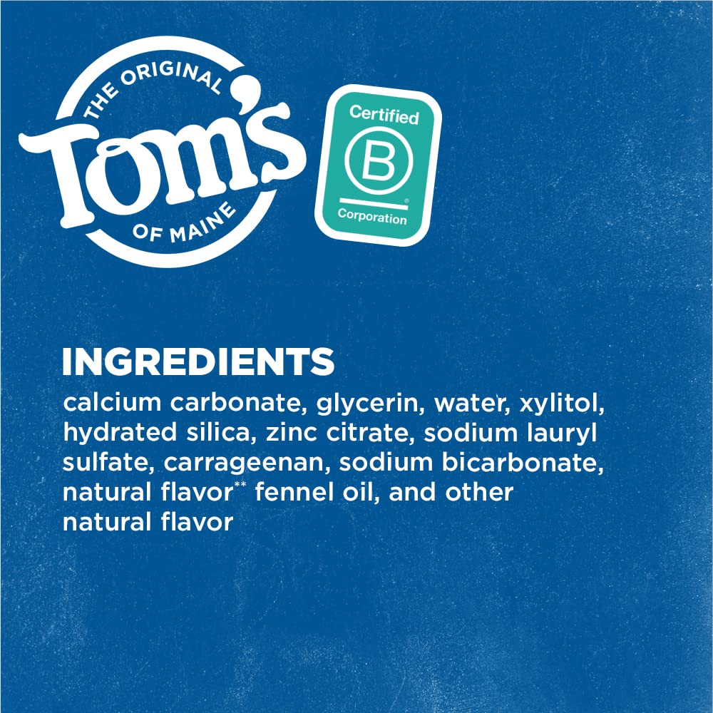 Arôme fenouil frais de Tom's of Maine pendant le brossage.