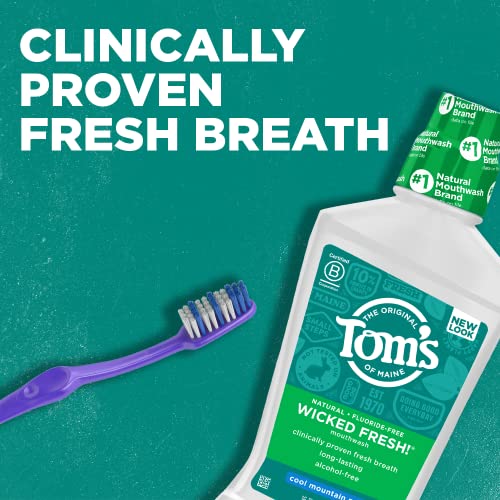 Tom's of Maine bain-bouche Wicked Fresh bouchon accessible, pratique pour rinçage rapide.