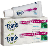Tom's of Maine dentifrice antiplaque menthe, photo emballage: prévention du tartre et blanchiment en douceur