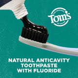 Tom's of Maine dentifrice charbon actif menthe, emballage prêt à recycler après usage.