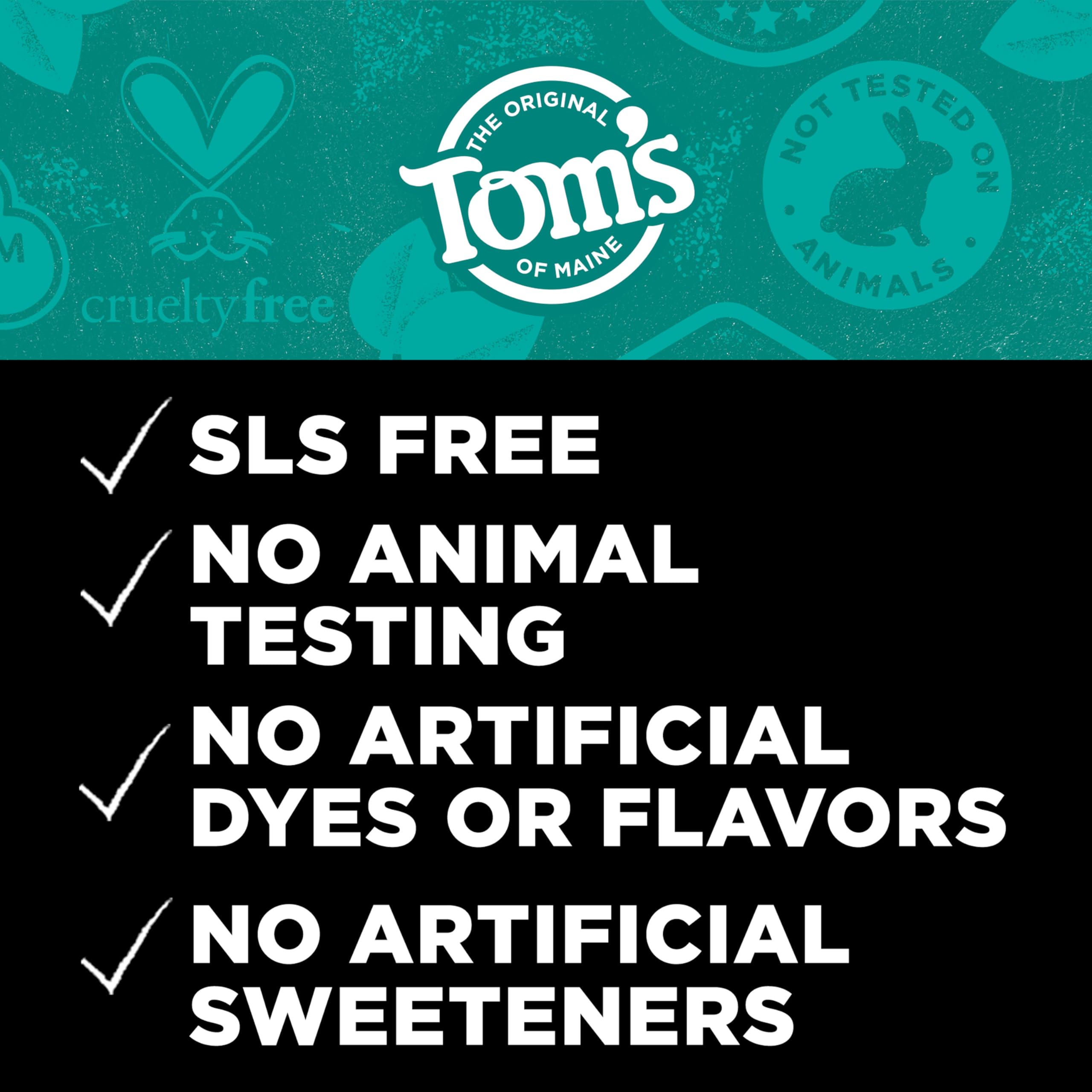Tom's of Maine dentifrice charbon actif menthe, texture onctueuse pour un brossage doux.