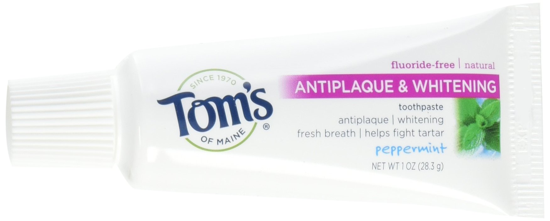 Dentifrice Tom's of Maine : tartre maîtrisé et blanchiment menthe poivrée.