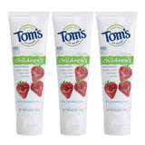 Tom's of Maine dentifrice enfants, tube anticavités goût fraise rigolote pour un brossage agréable.