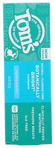 Dentifrice Tom's of Maine Botaniquement Éclatant Menthe – tube prêt à l’emploi.