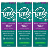 Tom's of Maine dentifrice menthe-poivrée, pack triple tubes, fraîcheur durable