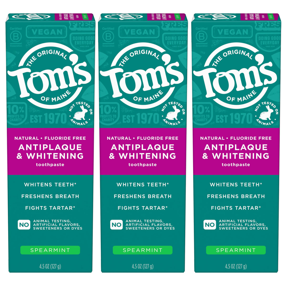 Tom's of Maine dentifrice menthe poivrée en tube pour fraîcheur durable