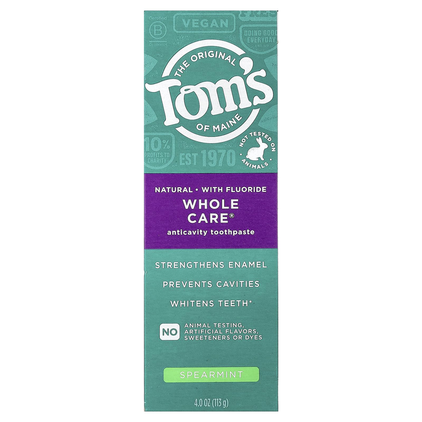 Tom's of Maine emballage dentifrice naturel, écoresponsable et recyclable.