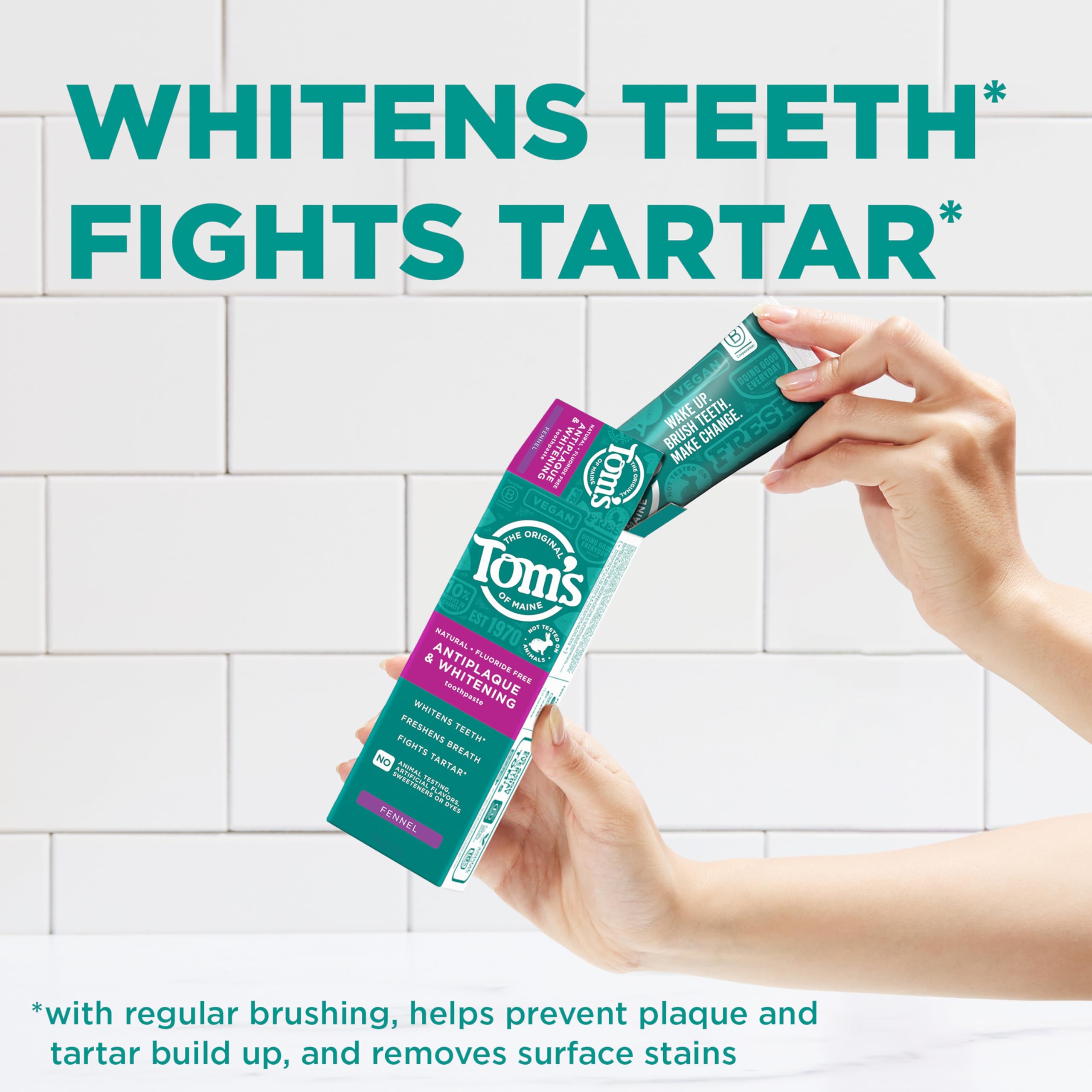 Tom’s of Maine emballage de 3 tubes sans fluorure pour dentifrice fenouil.