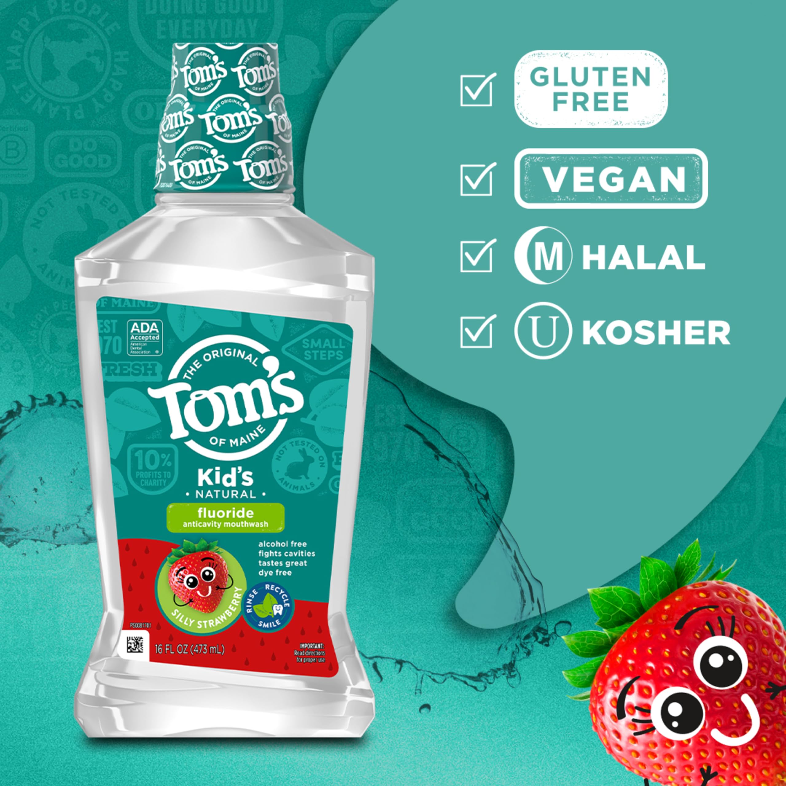 Formule naturelle Tom's of Maine, sans colorants ni édulcorants artificiels.