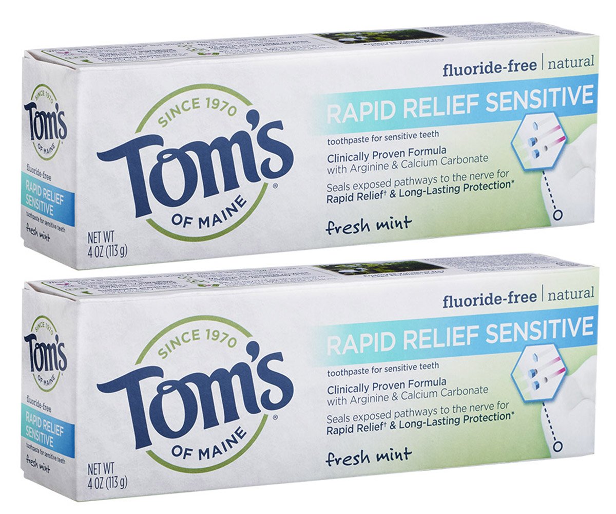 Tom's of Maine dentifrice naturel soulagement rapide pour dents sensibles, menthe fraîche.