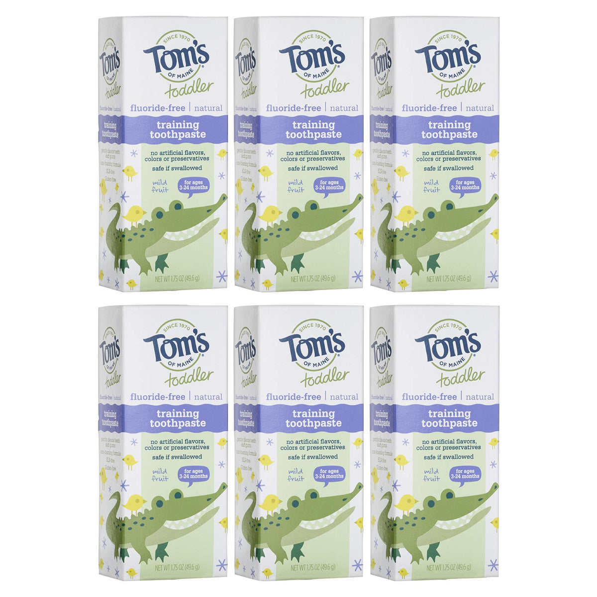 Tom's of Maine Toddlers, dentifrice sans fluorure au gel fruité doux pour tout-petits.