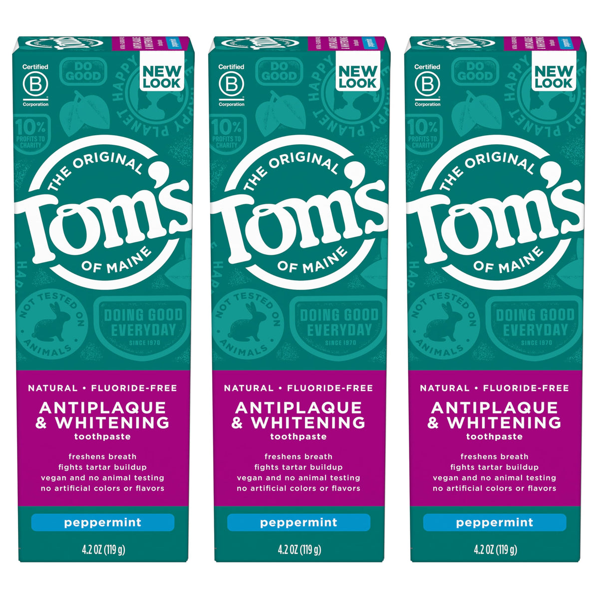 Tom's of Maine - tube antiplaque blanchissant menthe, sourire plus lumineux.