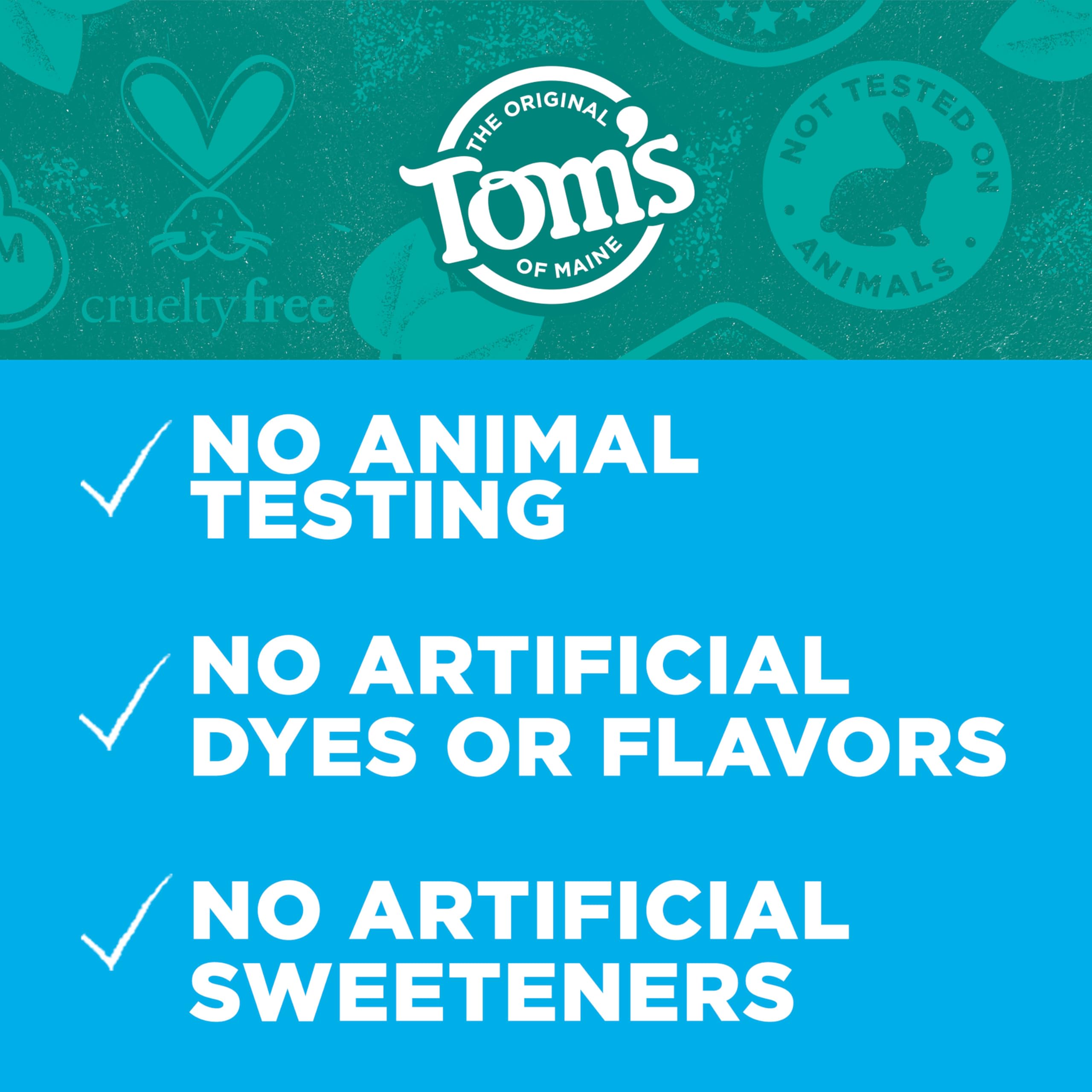 Tom's of Maine – tube recyclable avec drapeau bleu.