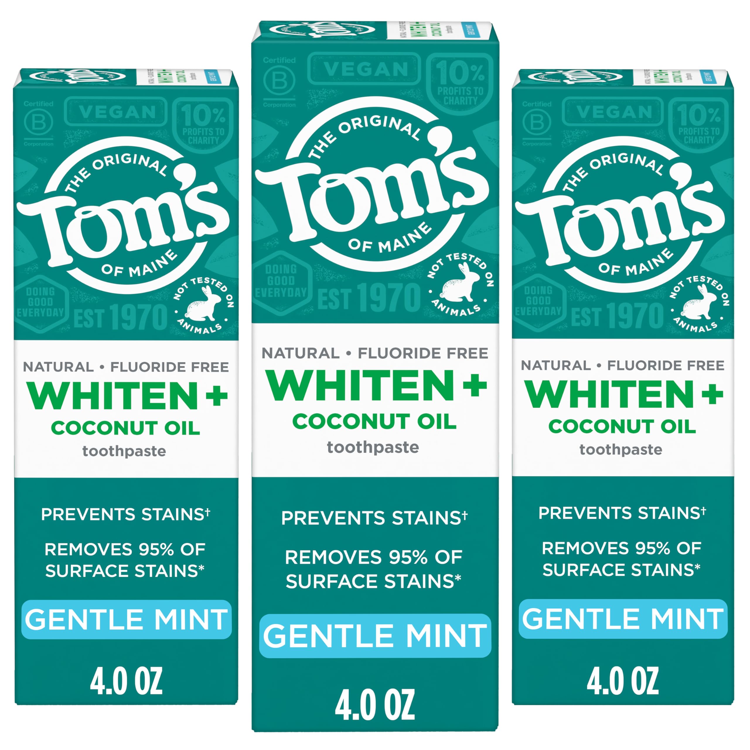Tom’s of Maine Whiten Plus – tube dentifrice menthe douce pour un brossage rafraîchissant