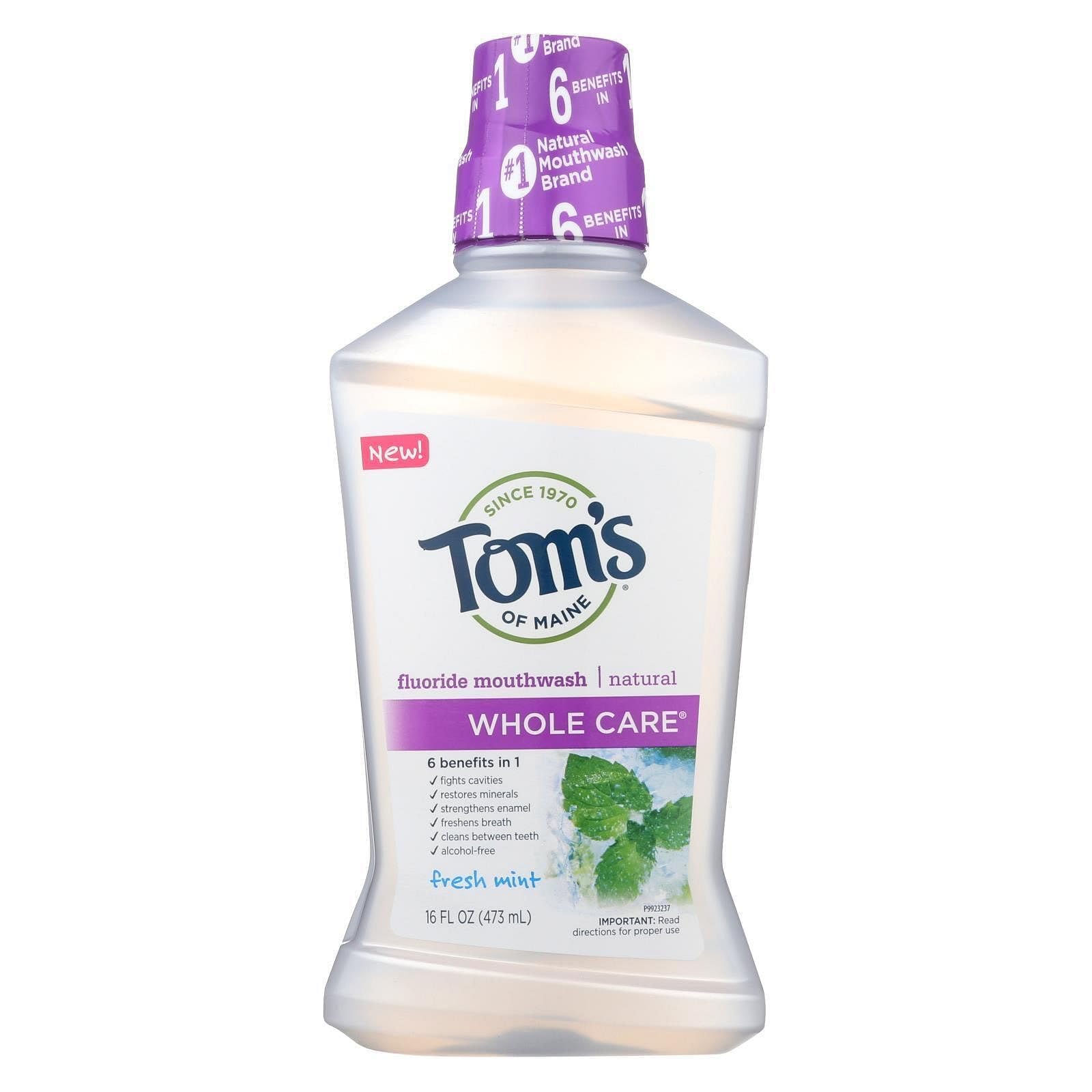 Tom's of Maine Whole Care, bouteille Fresh Mint, rafraîchit l'haleine et protège l'émail
