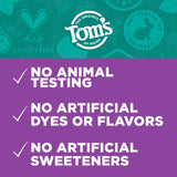 Ingrédients naturels Tom's of Maine Whole Care sans conservateurs artificiels.