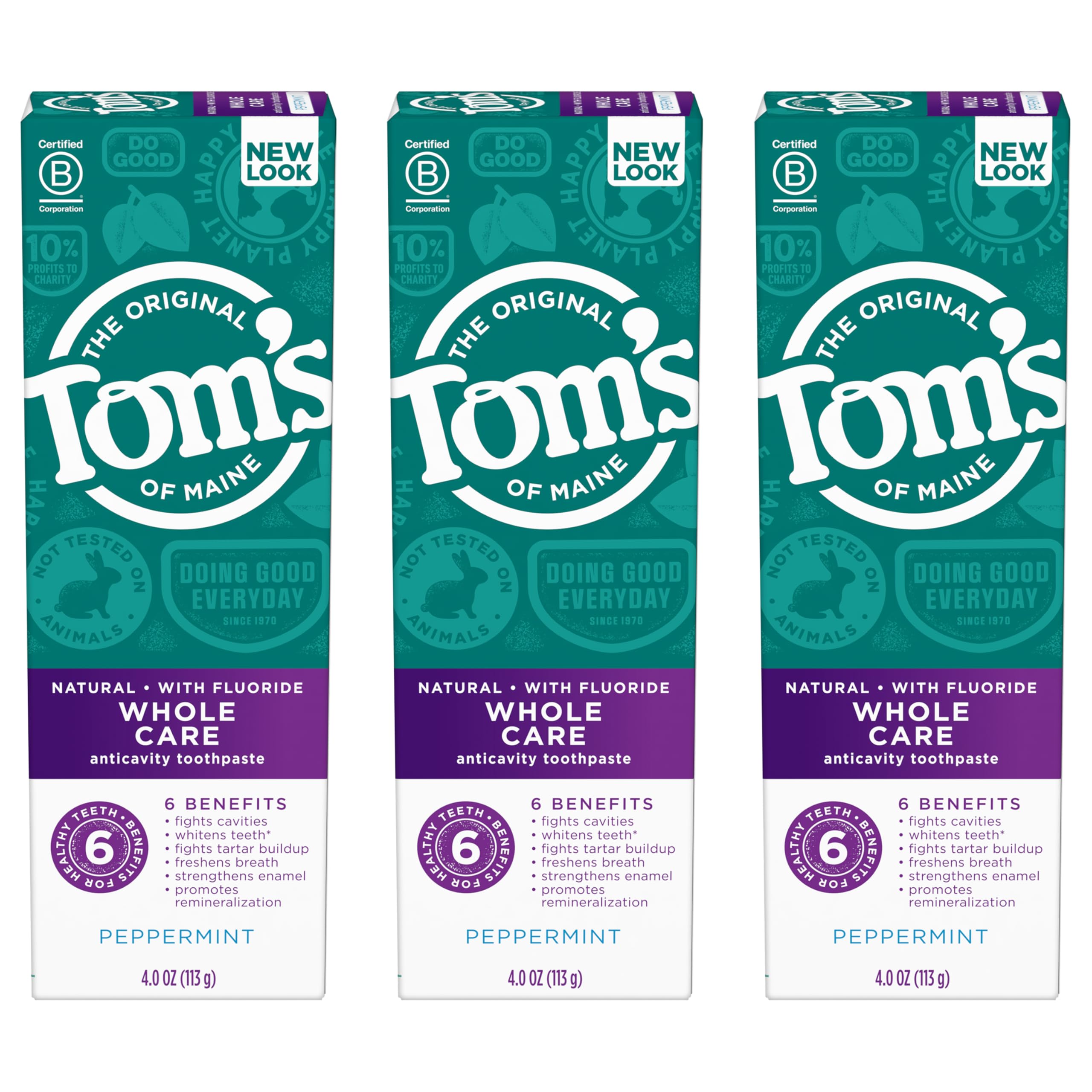 Protection buccale quotidienne avec Tom's of Maine Whole Care.