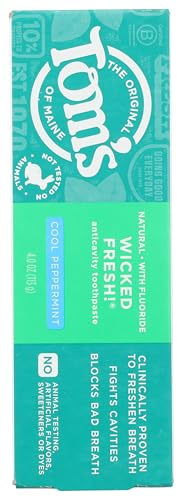 Tom's of Maine Wicked Fresh Menthe: emballage bleu et présentation naturelle.