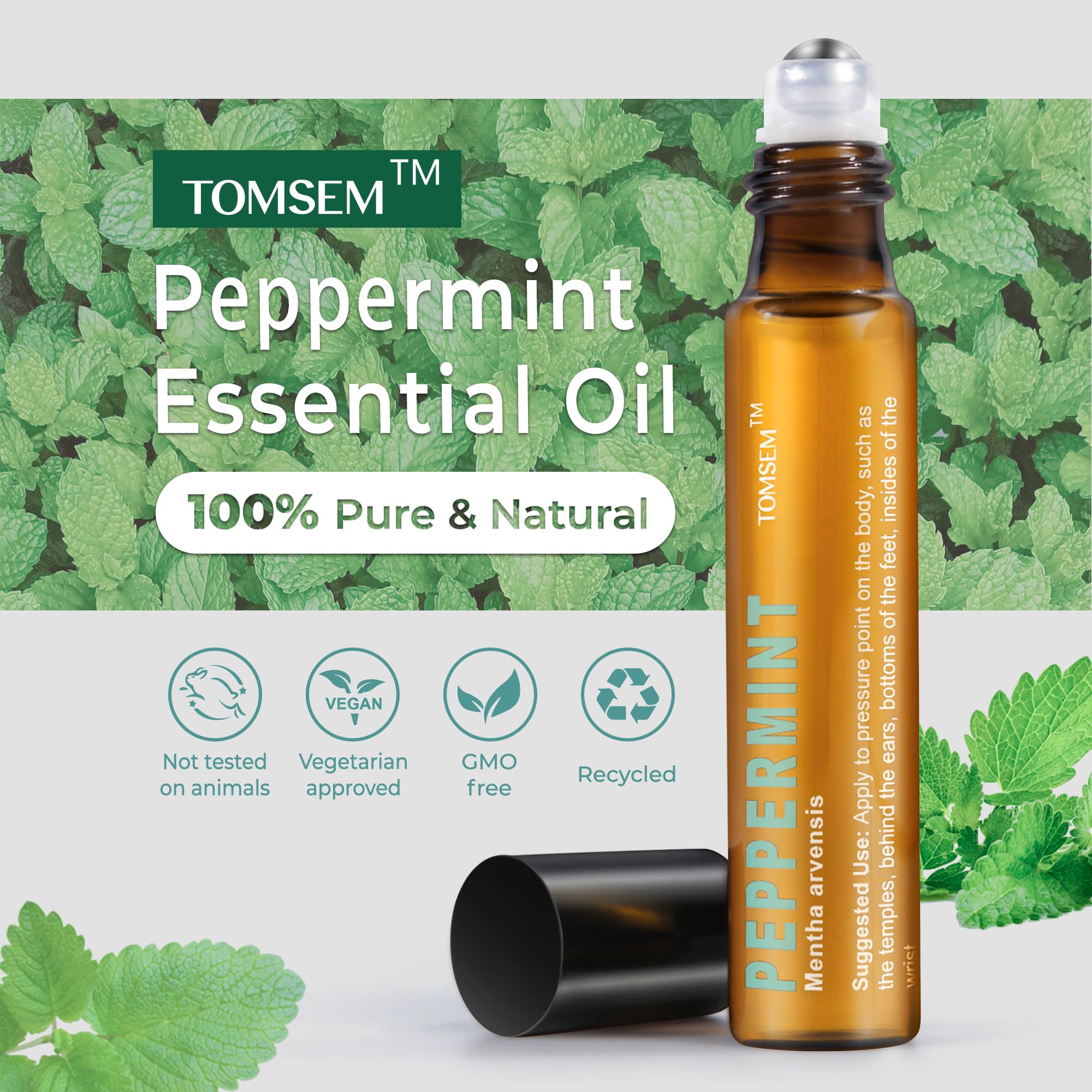 Tomsem bouteille menthe pure: offre fraîcheur et bien-être, utilisation polyvalente.