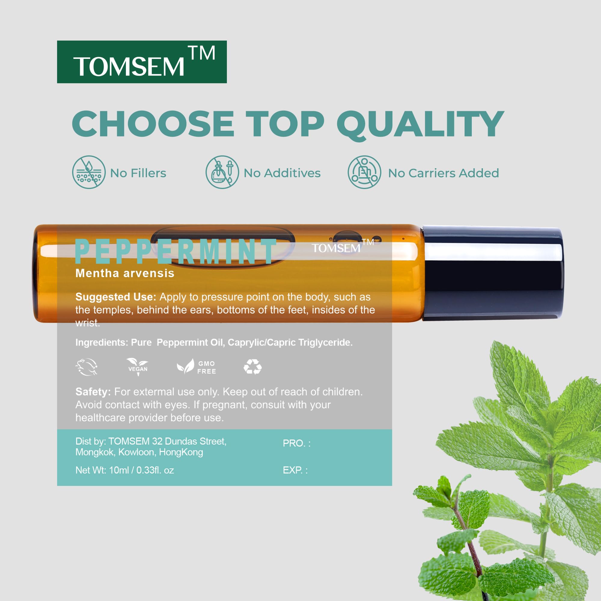 Tomsem voyage menthe aromathérapie: pratique et frais en déplacement.