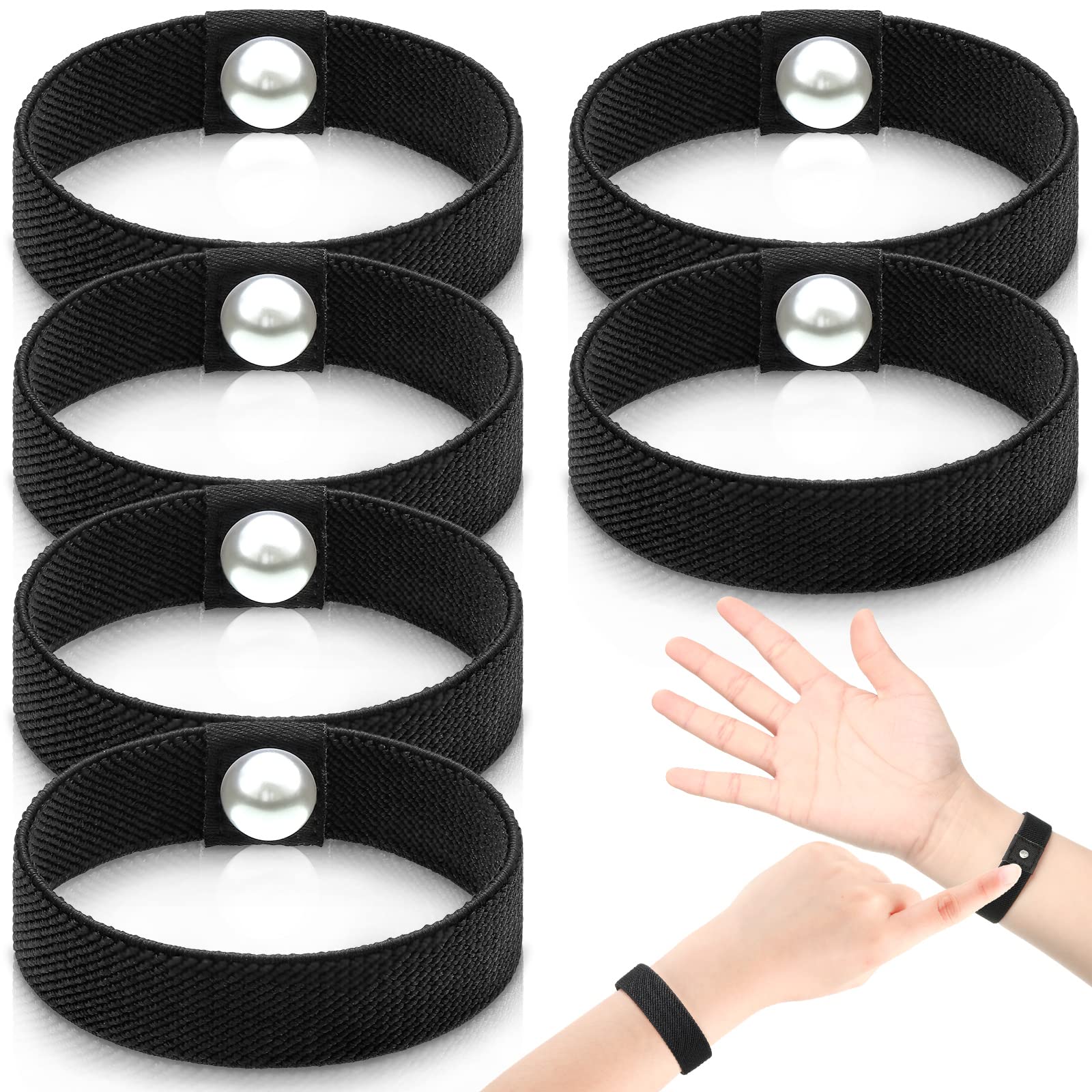 Tondiamo bandes anti-nausée pour poignet noir, ensemble de six pour voyager plus confortablement.