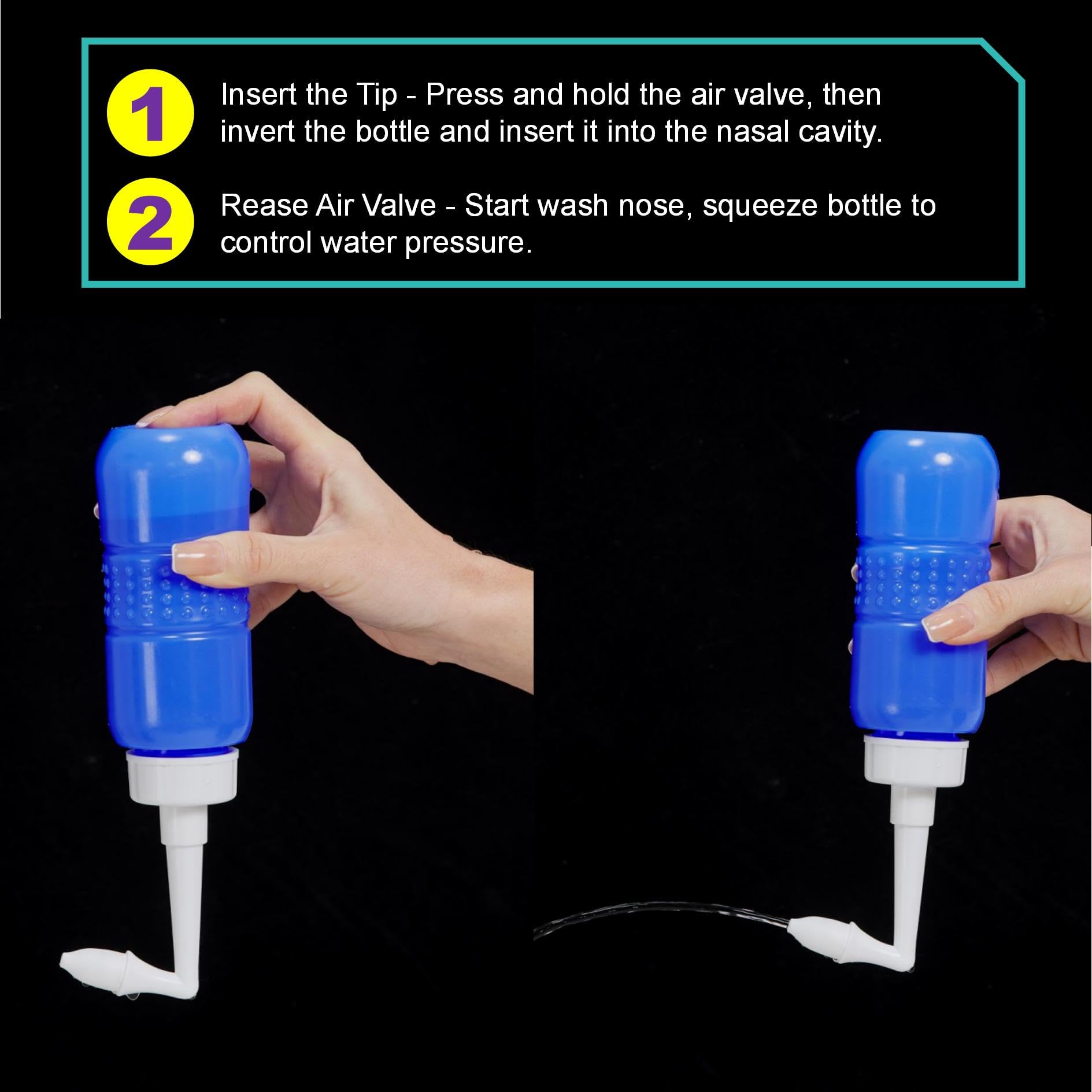 Tonelife bouteille rinage 300ml – flacon ergonomique pour rinçage nasal efficace.