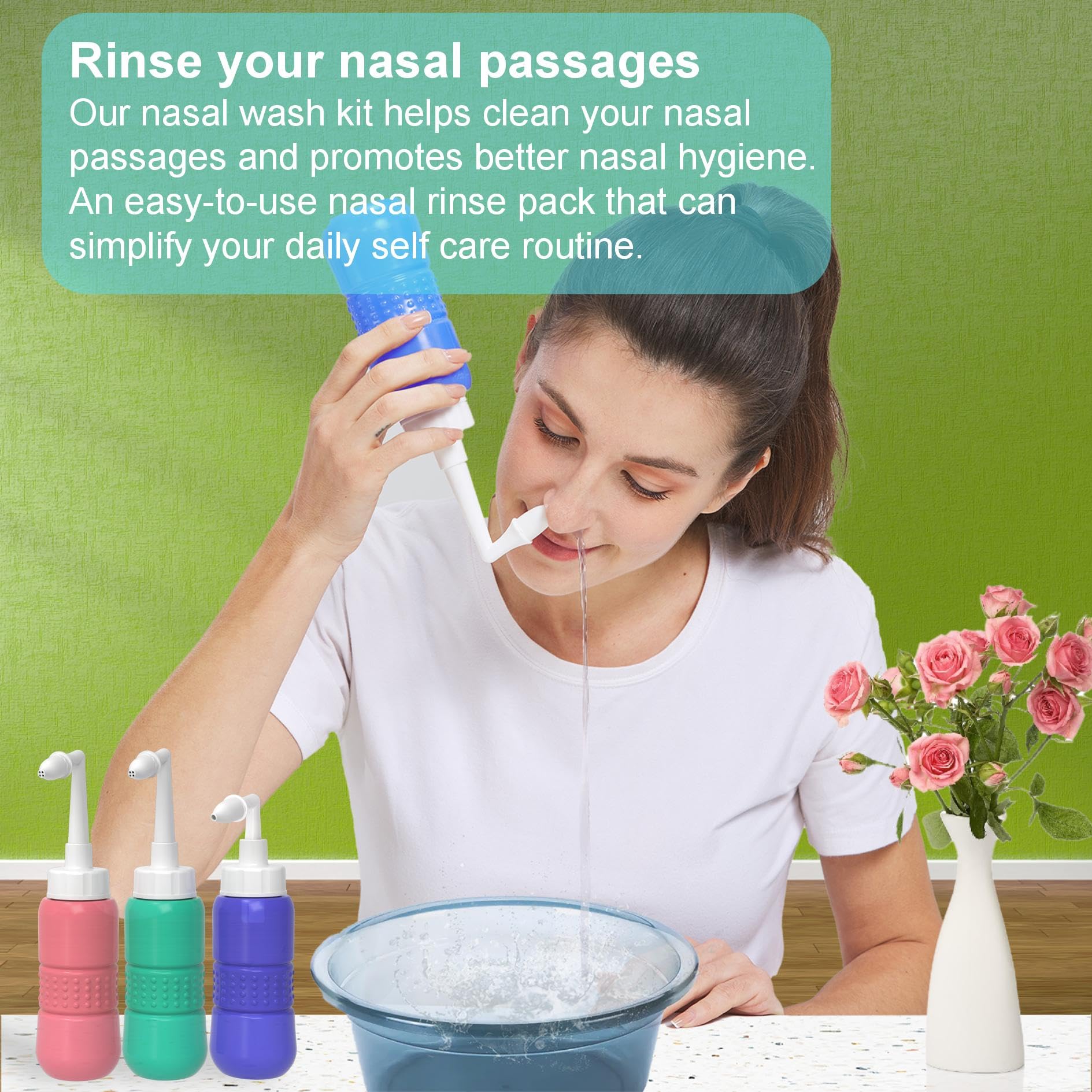 TONELIFE Flux eau réglable bleu, ajustement du débit pour un rinçage contrôlé.