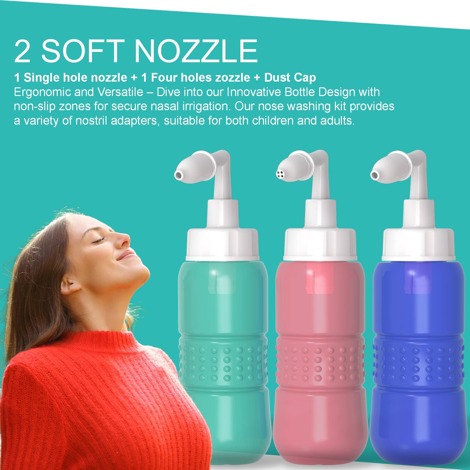 TONELIFE Système rinçage sinus bleu, design ergonomique et intuitif.