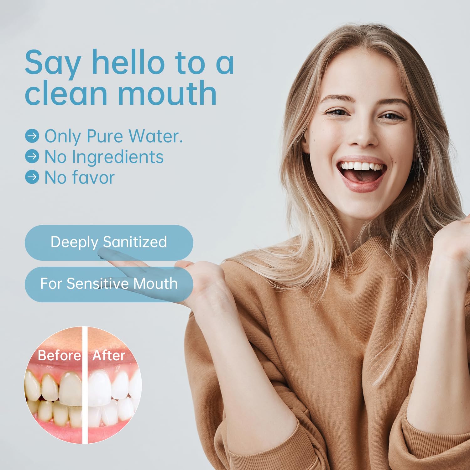 Tongueclear lingettes nettoyage bouche sans rinçage, pratique en déplacement.