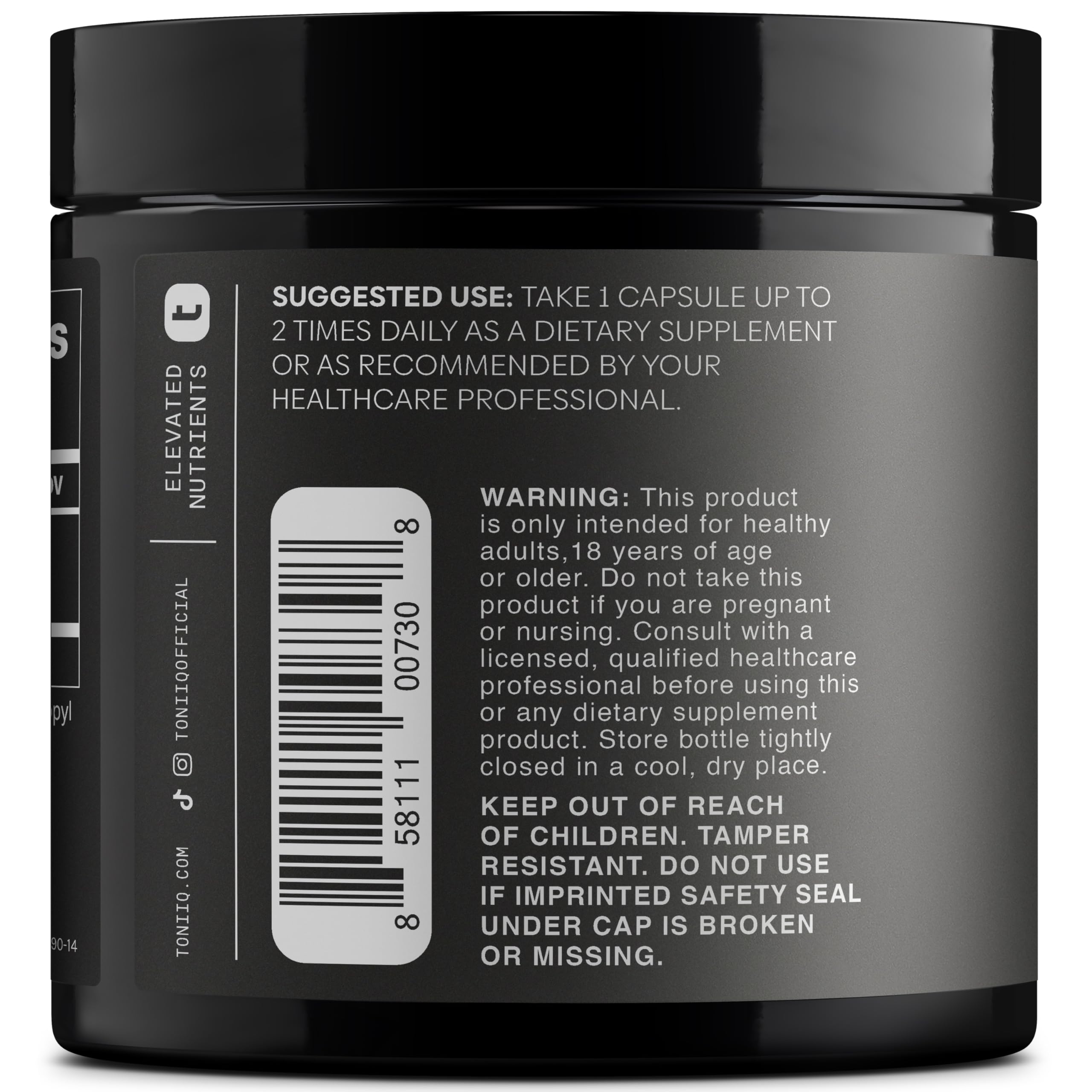 Toniiq Maca – mélange noir, rouge et jaune pour un profil riche.