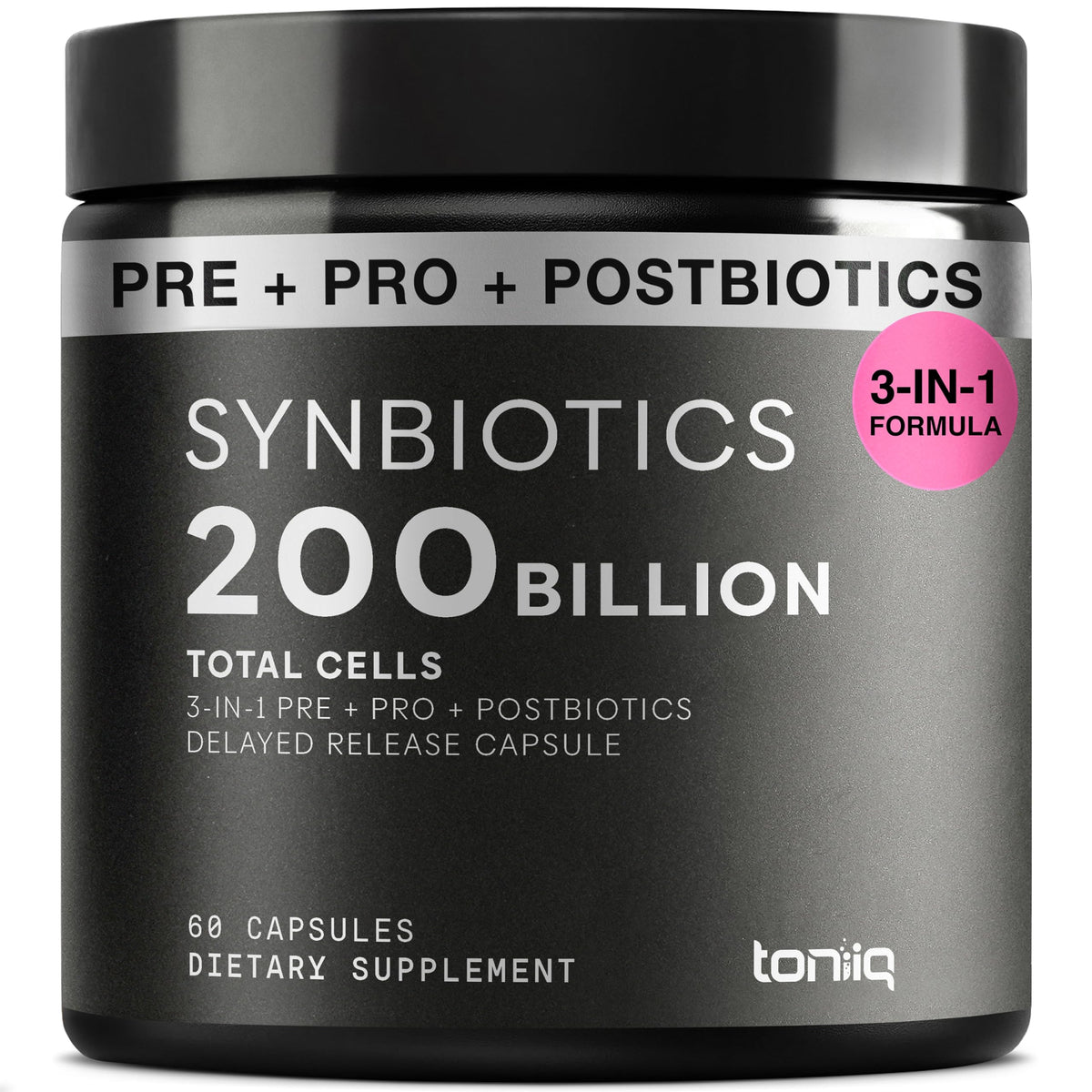 Toniiq prébiotiques et probiotiques — bouteille pratique pour routine quotidienne