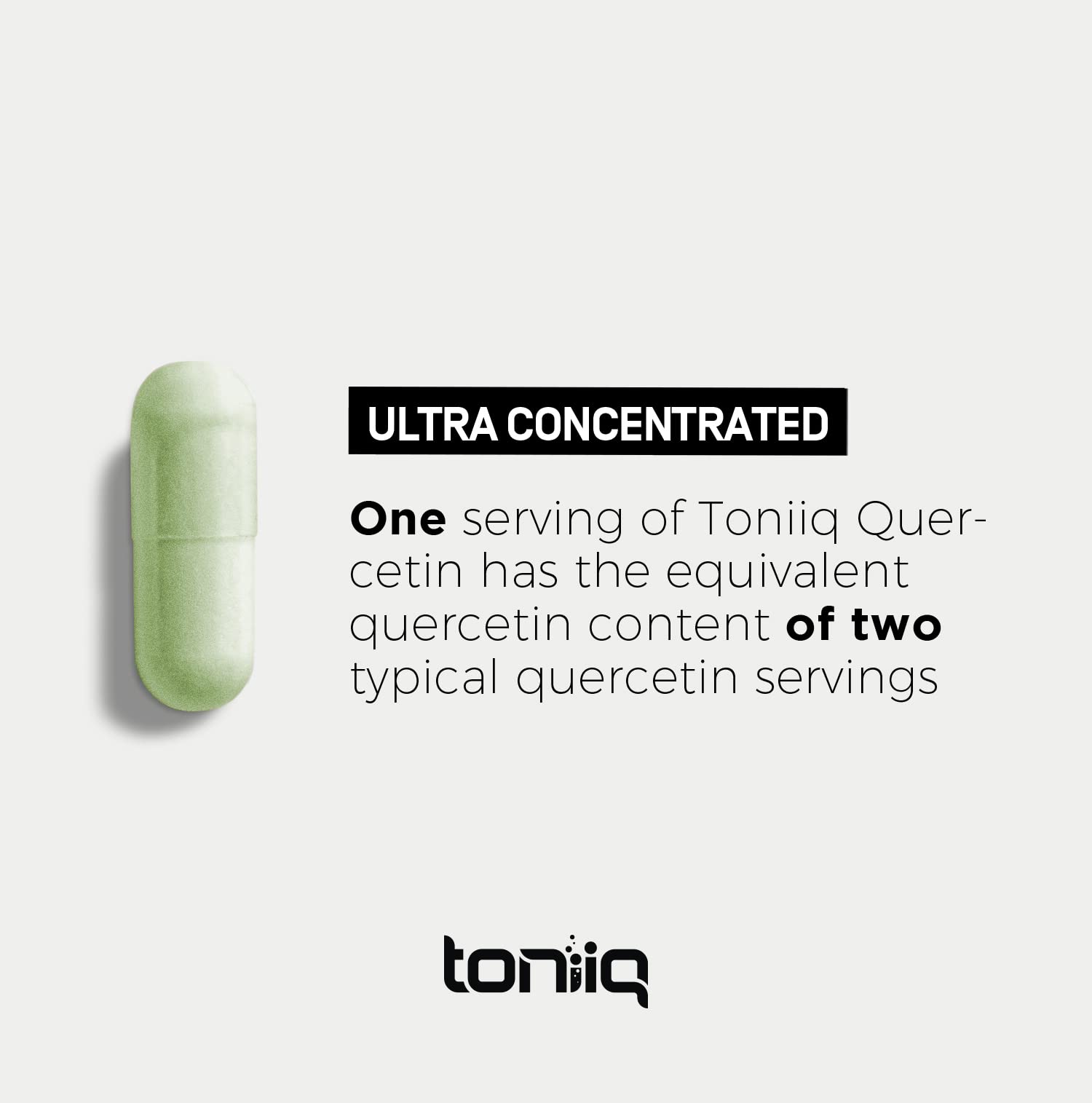 Toniiq Quercetine, emballage pratique facilitant le rangement et le transport.