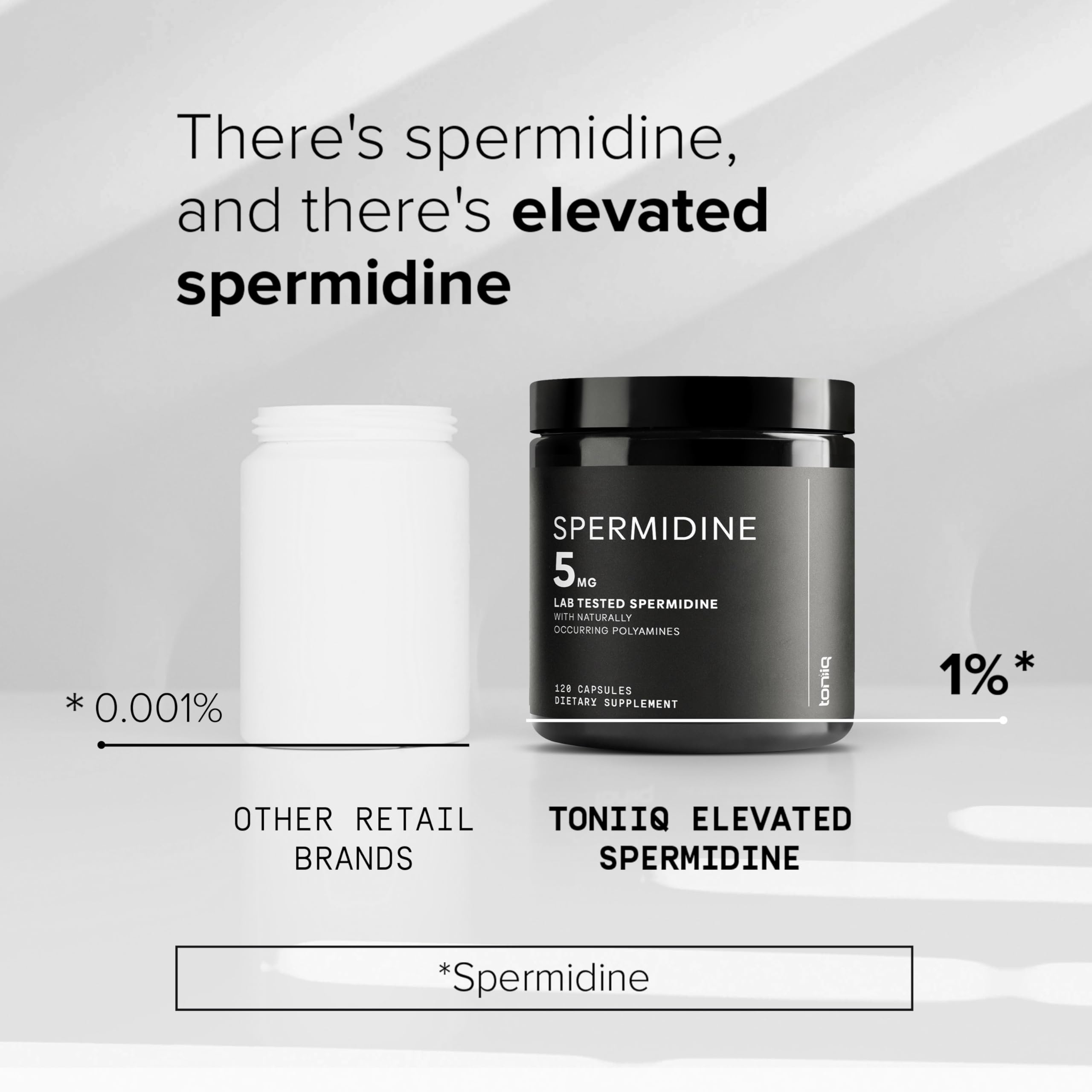 Toniiq Spermidine étiquette qualité, information claire pour le consommateur