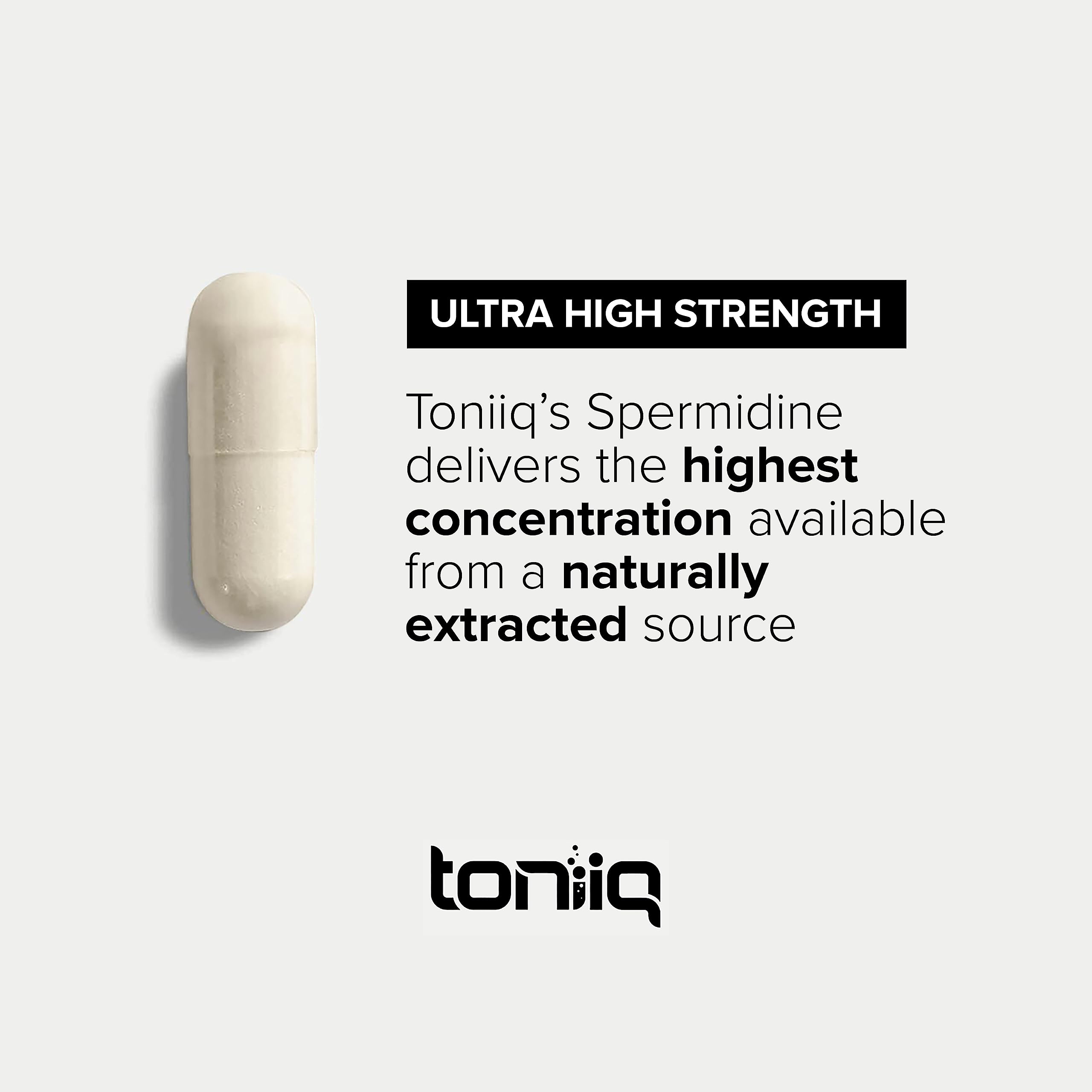 Toniiq Spermidine préparation dosage quotidien, praticité à chaque prise