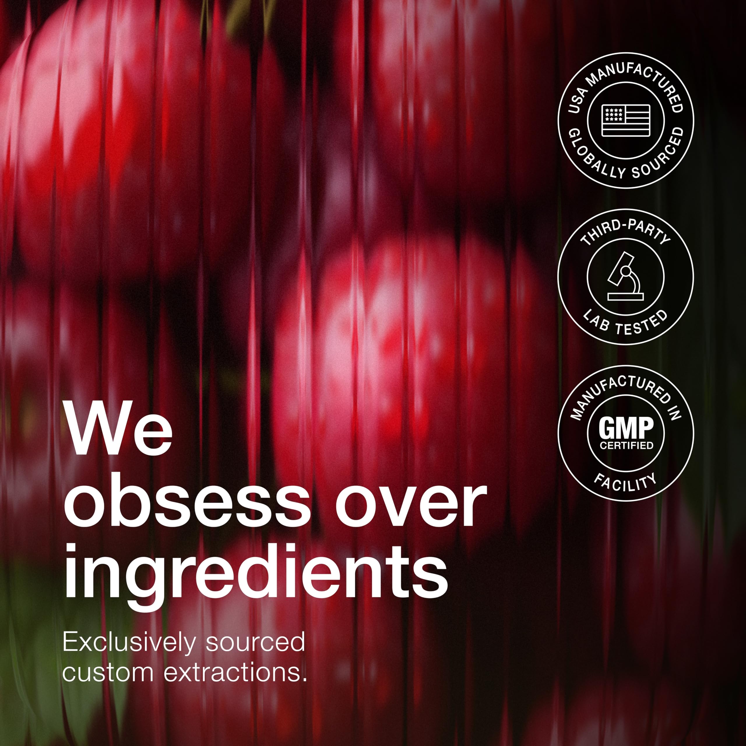 Toniiq Tart Cherry – ingrédients sourcés auprès de fermes familiales.