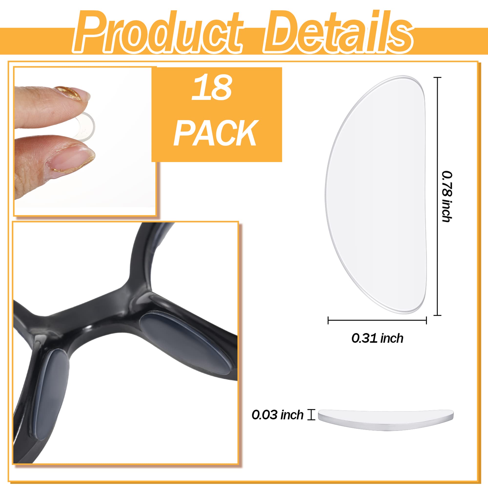 TOODOO pads nez adhesifs 1-5 mm pour un maintien renforcé et réduction du glissement.
