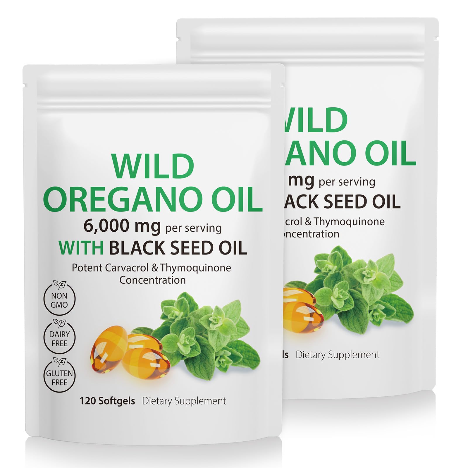 Tooffi huile-origan capsules 6000mg: soutien digestif potentiel et facile à prendre.