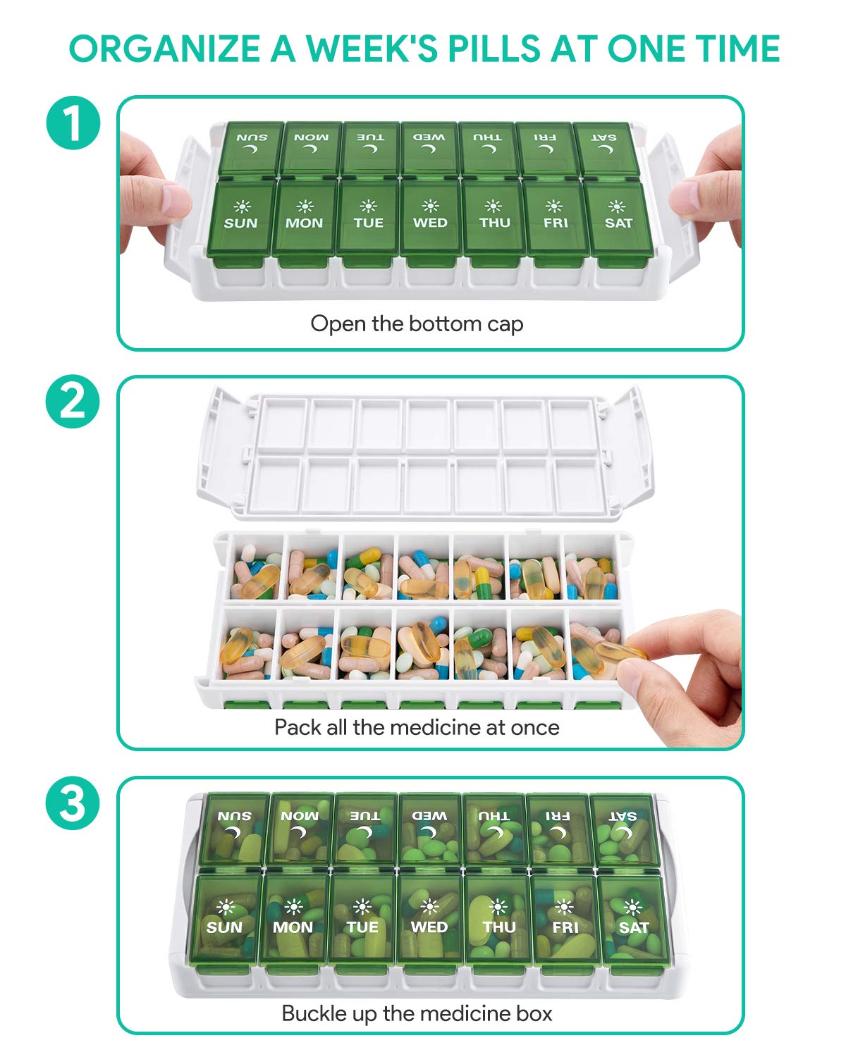 Grande capacité TookMag pour vitamines et huiles, moins de remplissages.