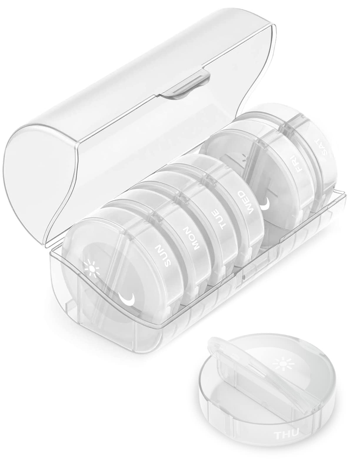 TookMag organisateur de pilules 2 fois par jour, compact et pratique pour le voyage.