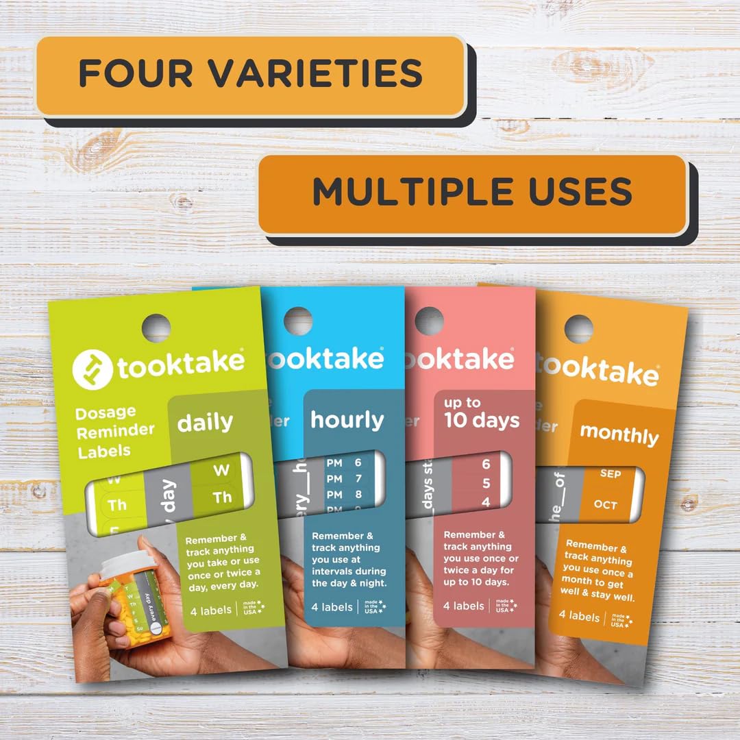 Étiquette Tooktake compatible avec divers emballages, bouteilles et sachets.
