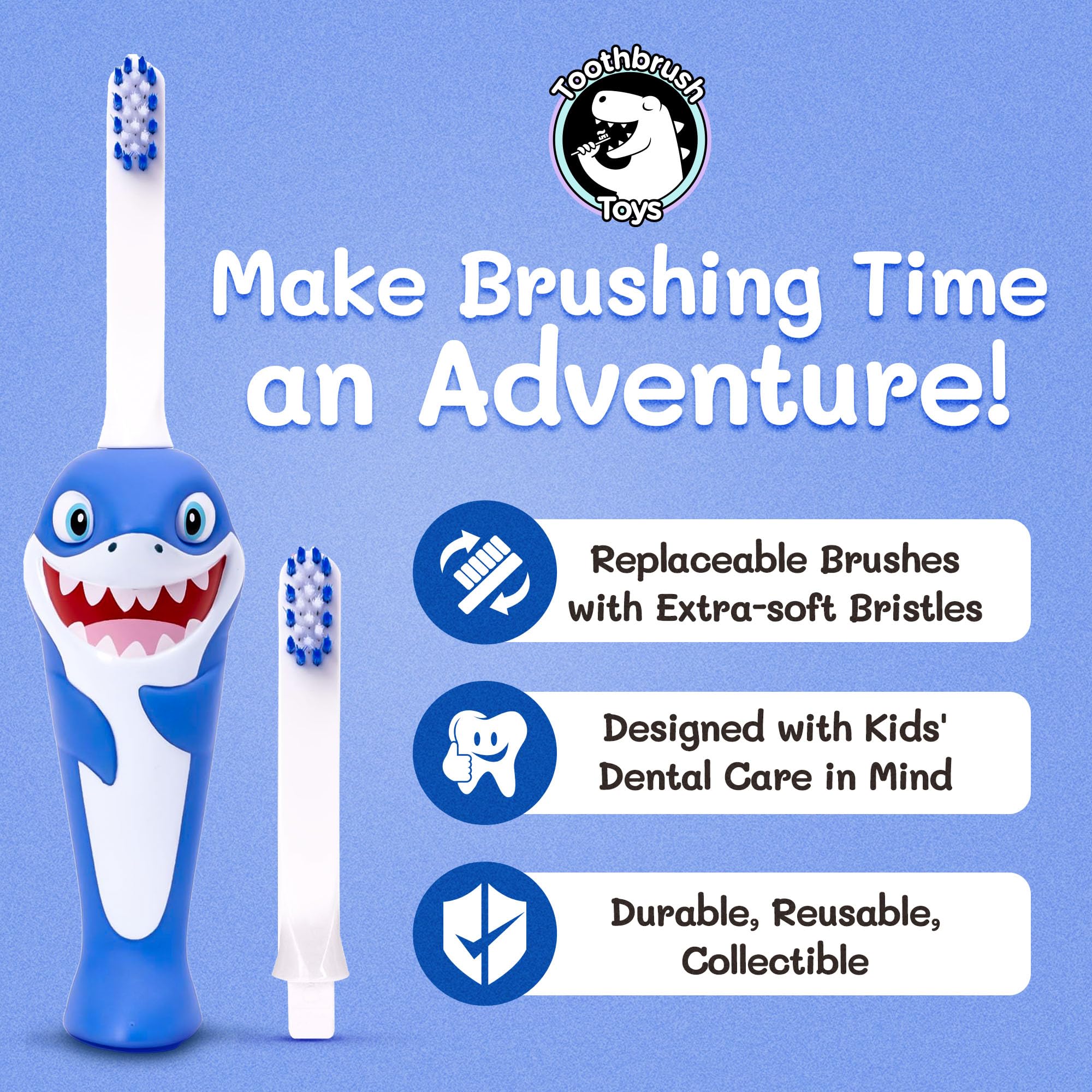 Toothbrush Toys poils ultra-doux respectant les gencives sensibles.