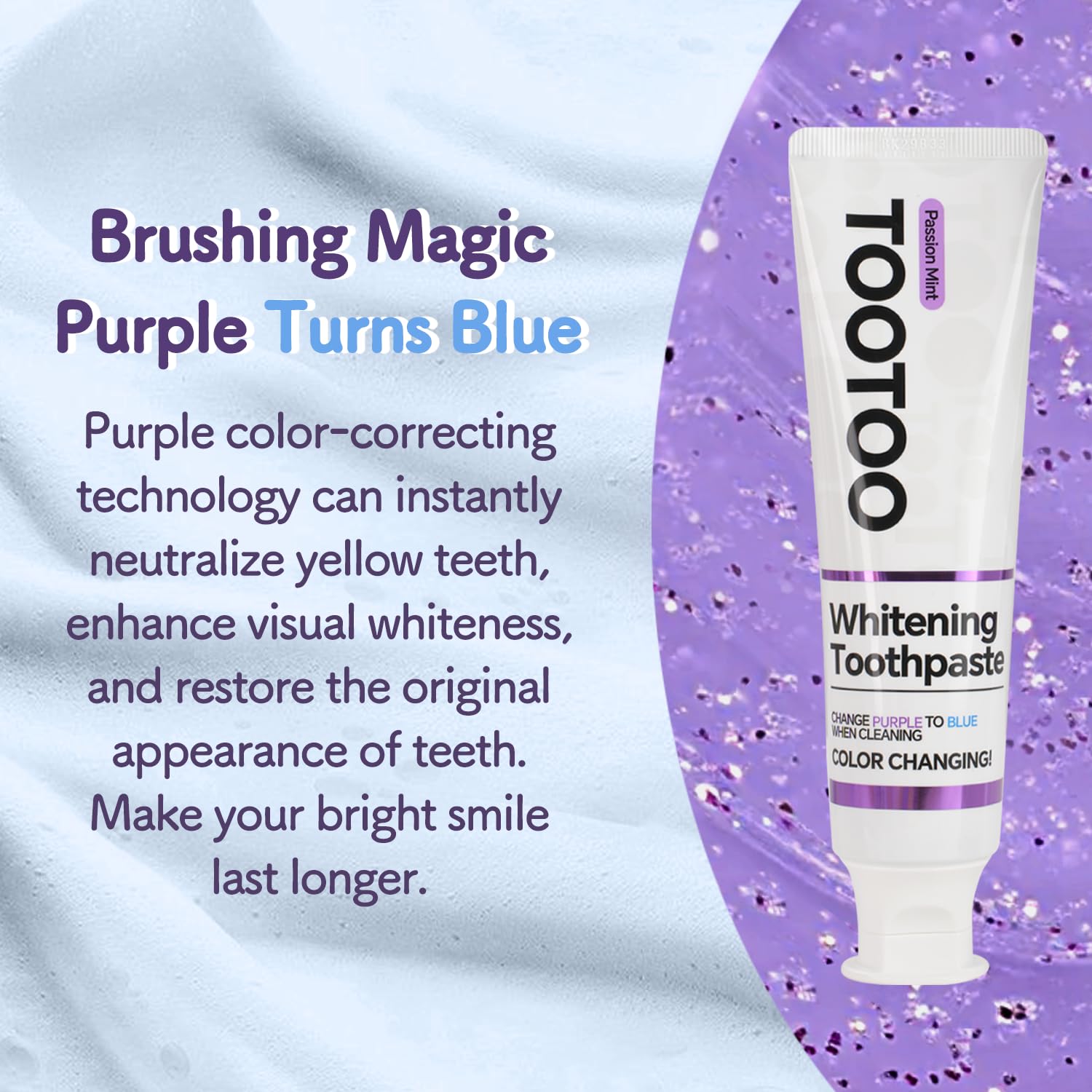 TooToo Dentifrice Sensitive Passion Mint apaise gencives et protège les tissus buccaux.