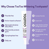 TooToo Dentifrice Sensitive Passion Mint, pigments violets neutralisant les jaunissements.