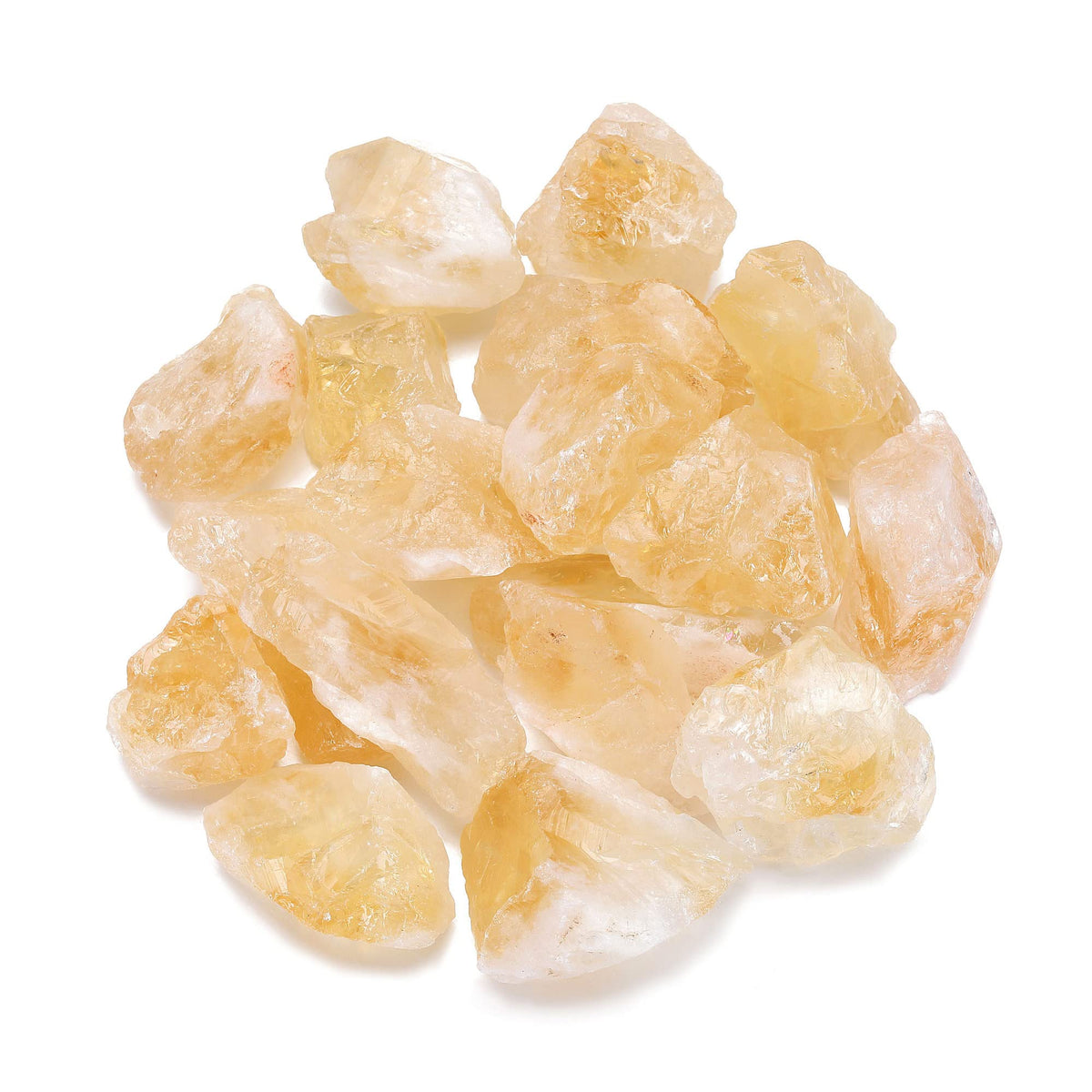 Top Plaza Citrine: cristaux bruts d'un pouce, idéals pour méditation et énergie potentielle.