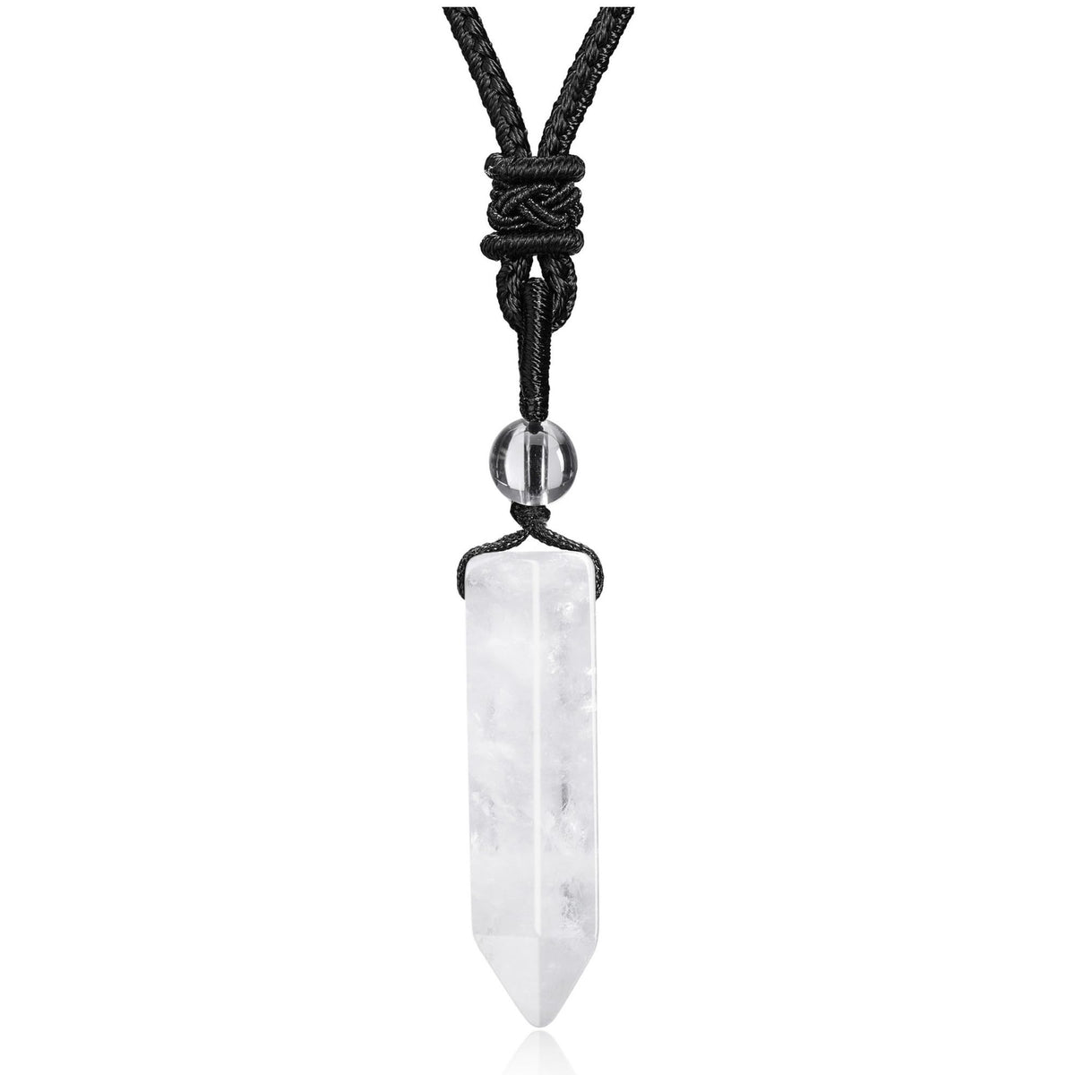 Collier Top Plaza avec pendentif hexagonal en quartz clair, élégant et polyvalent au quotidien.
