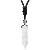 Collier Top Plaza avec pendentif hexagonal en quartz clair, élégant et polyvalent au quotidien.
