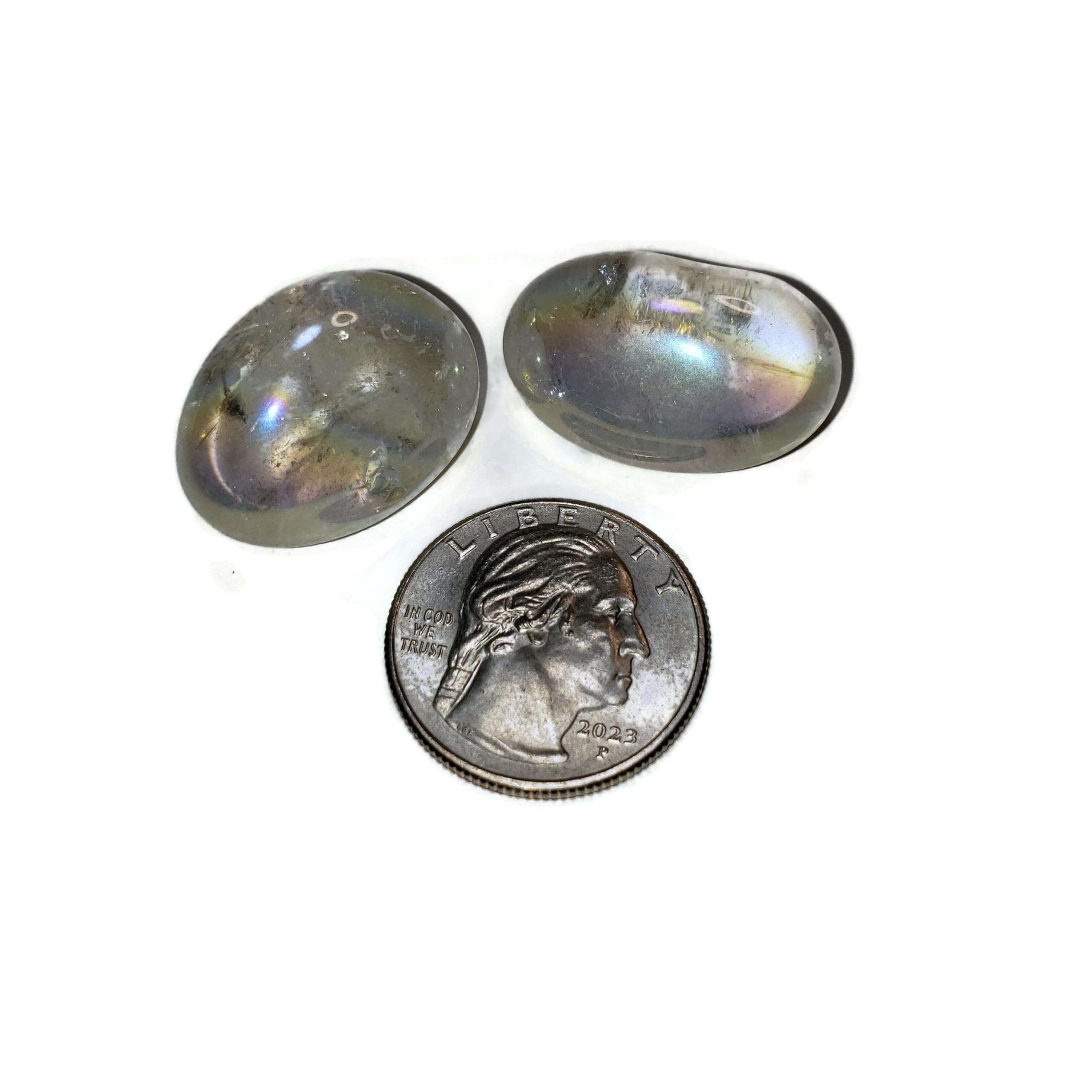 Top-Rock-Shop Angel Aura Quartz arc-en-ciel : galet lumineux purifiant l’environnement.
