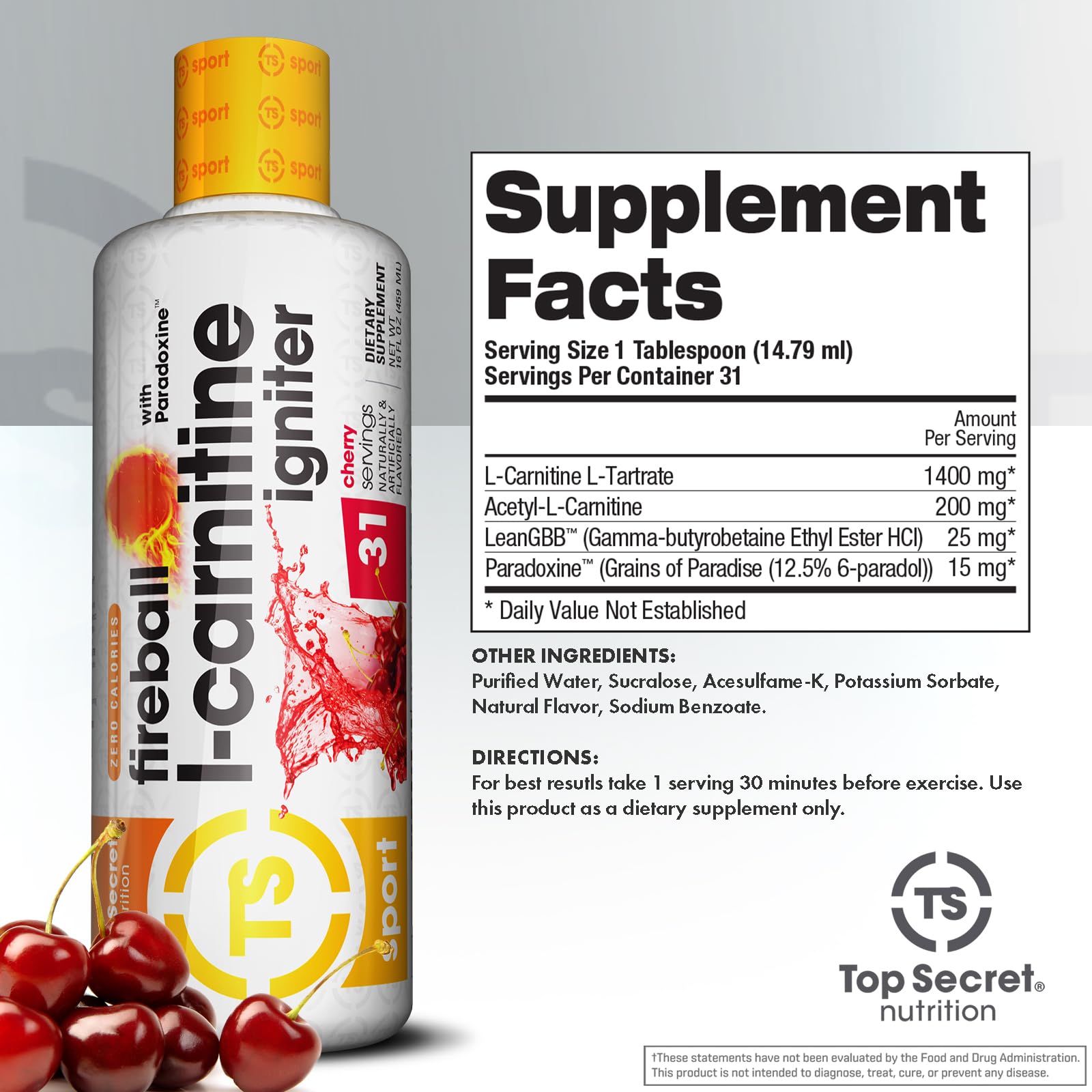 Bouteille Fireball cerise pour soutien énergétique pendant l'entraînement.