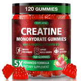 TOPCAPAK Gummies Créatine fraise en flacon pratique à emporter.